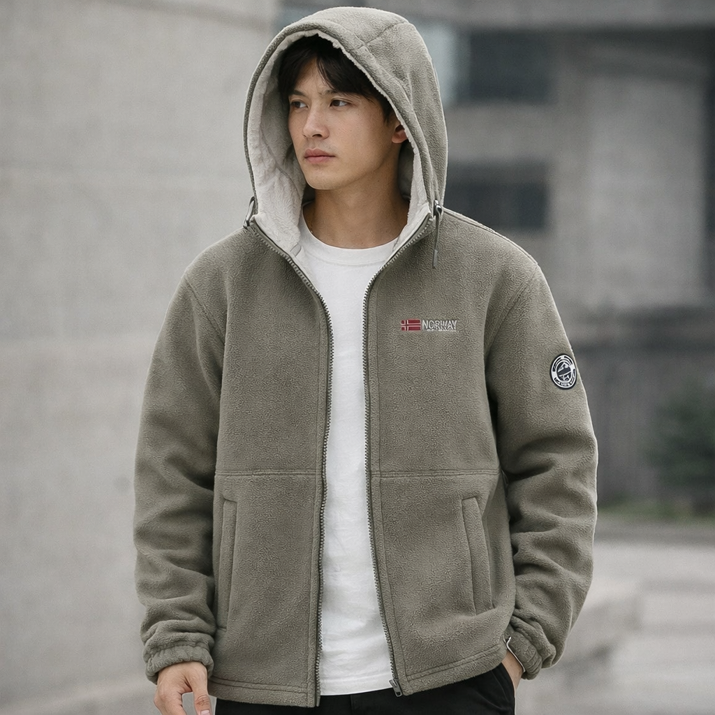 veste polaire double couche homme chaude hiver