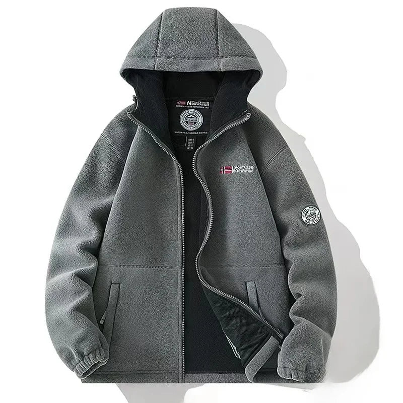 veste polaire double couche homme grise