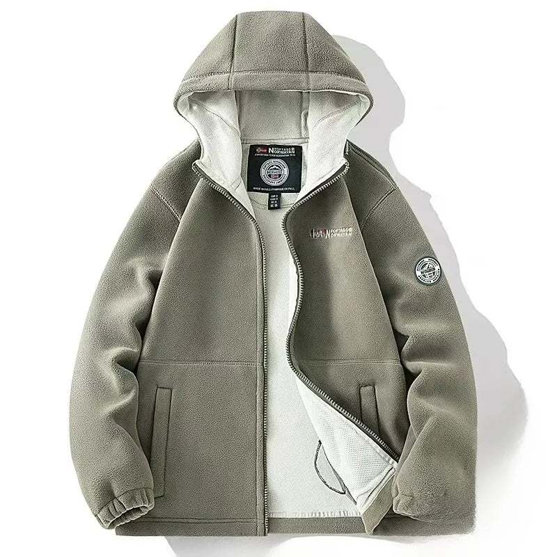 veste polaire double couche homme kaki