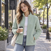 veste verte femme pilou pilou chaude cocooning