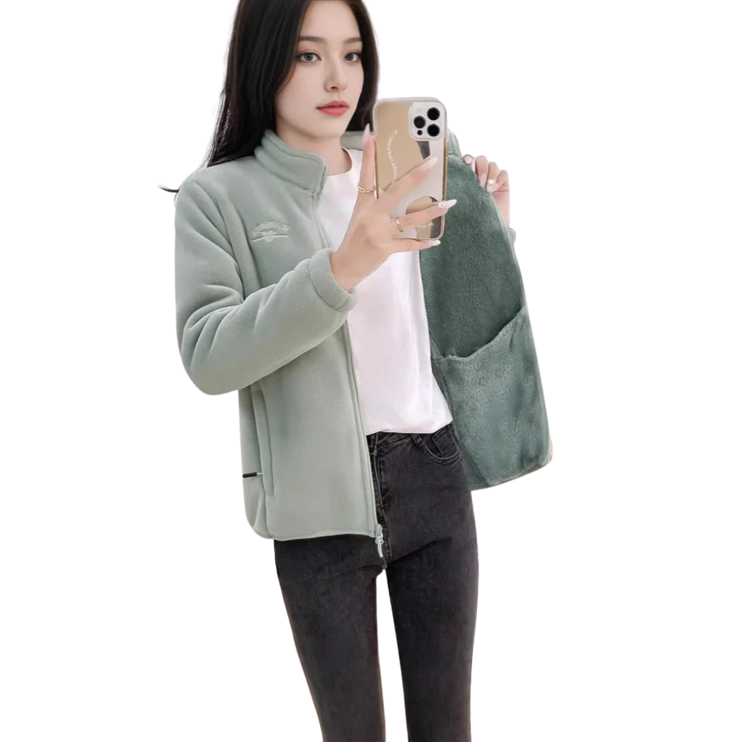 veste verte femme pilou pilou cocooning