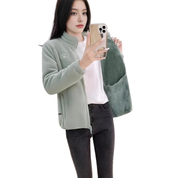 veste verte femme pilou pilou cocooning