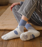 Chaussette bleues et blanches en laine de Pilou