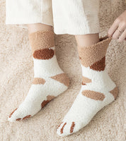 Chaussette à motif de chat en matière Pilou