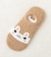 Chaussette en matière Pilou Pilou à motif de lapin de couleur beige