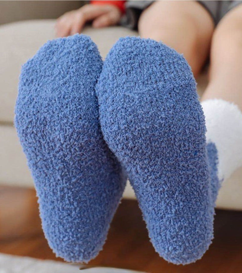 QKURT Lot 6 Paires Chaussettes Polaire Femme – Chaussettes Pilou Ultra Moelleuses Hiver, Maison, Lit – Multicolore Taille Unique