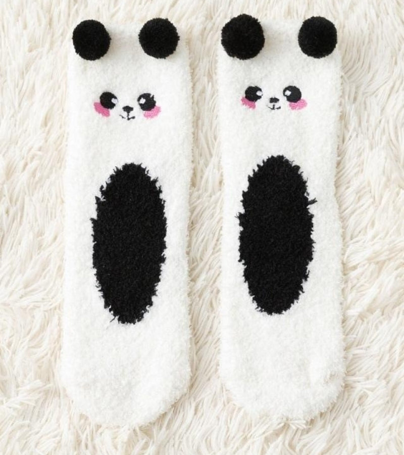 Chaussette à motif de panda en matière polaire