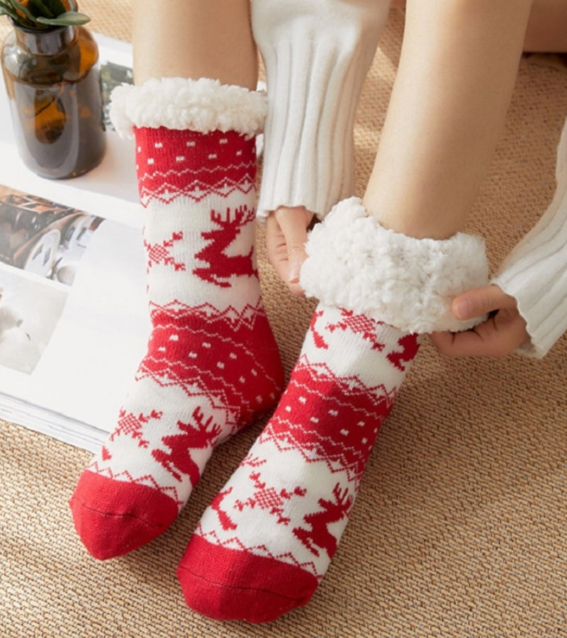 Chaussettes Antidérapantes Chaussettes De Noel Adulte Chaussettes