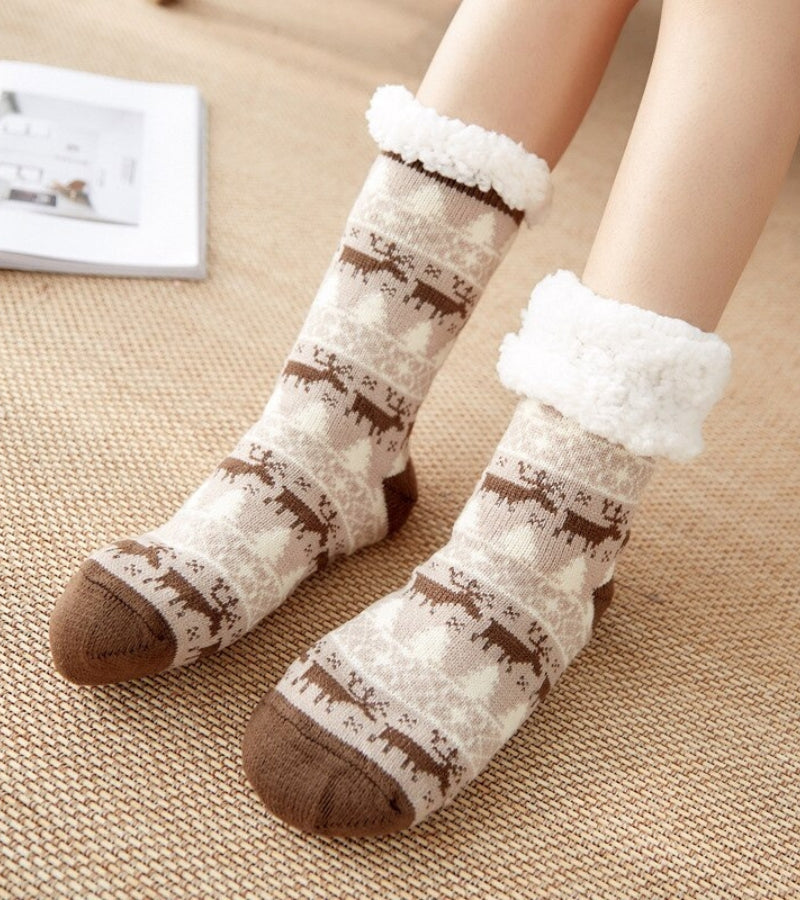 Chaussons-chaussettes Antidérapants – Motif Chien Mignon – Hiver Chaud – Pour Femmes – Cadeau Noël - 7