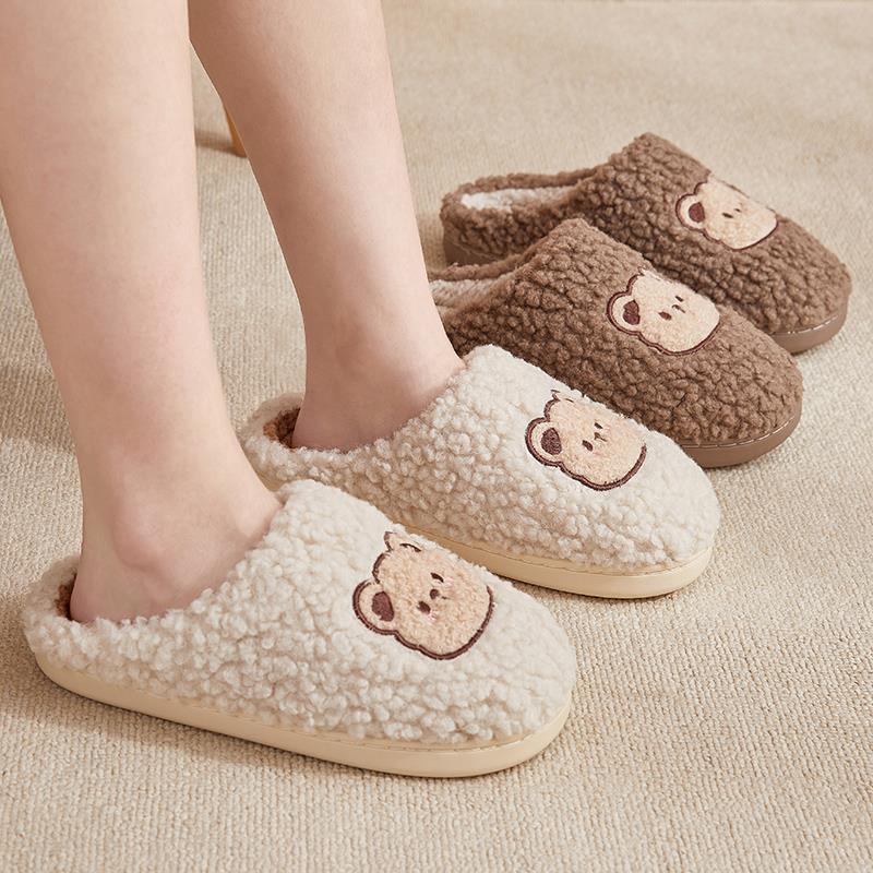 chausson femme peluche