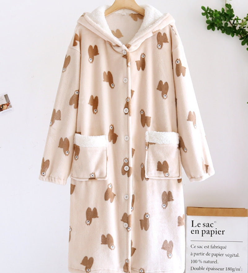 Chemise de nuit chaude polaire
