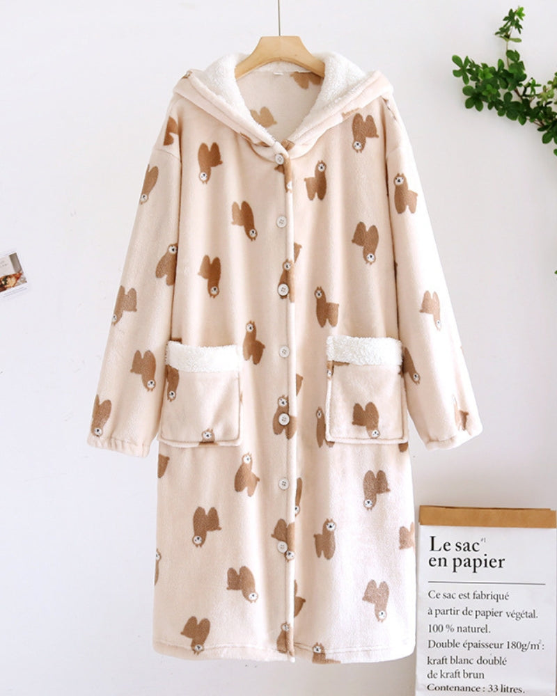 Chemise de nuit chaude polaire
