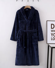 Chemise de nuit bleu marine pour homme en matière Pilou