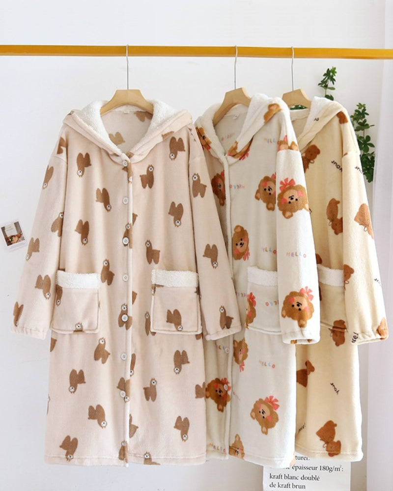 Manches Longues Chemise De Nuit Pilou Pilou Femme Pyjama Long