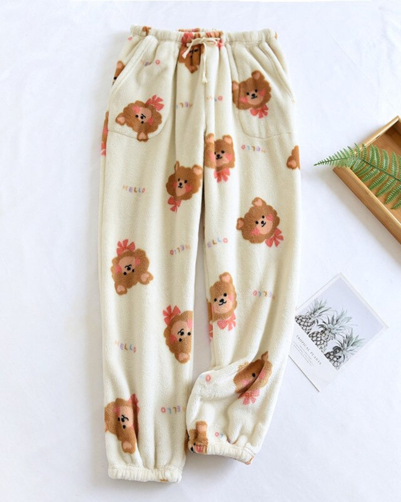 Chemise de nuit blanche avec motifs enfantins en Pilou