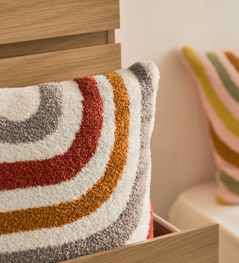 Coussin style bohème en matière molletonnée