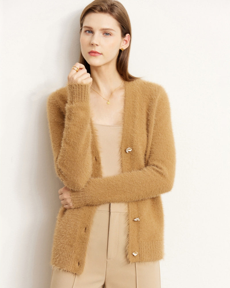 Gilet en mouton synthétique couleur Camel pour femme