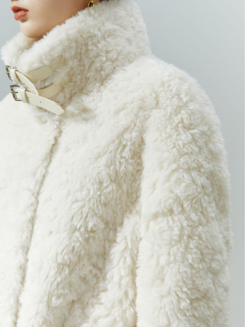 manteau moumoute femme blanc