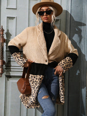 Manteau peluche beige
