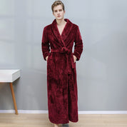 Peignoir rouge Bordeaux en Pilou Pilou pour homme