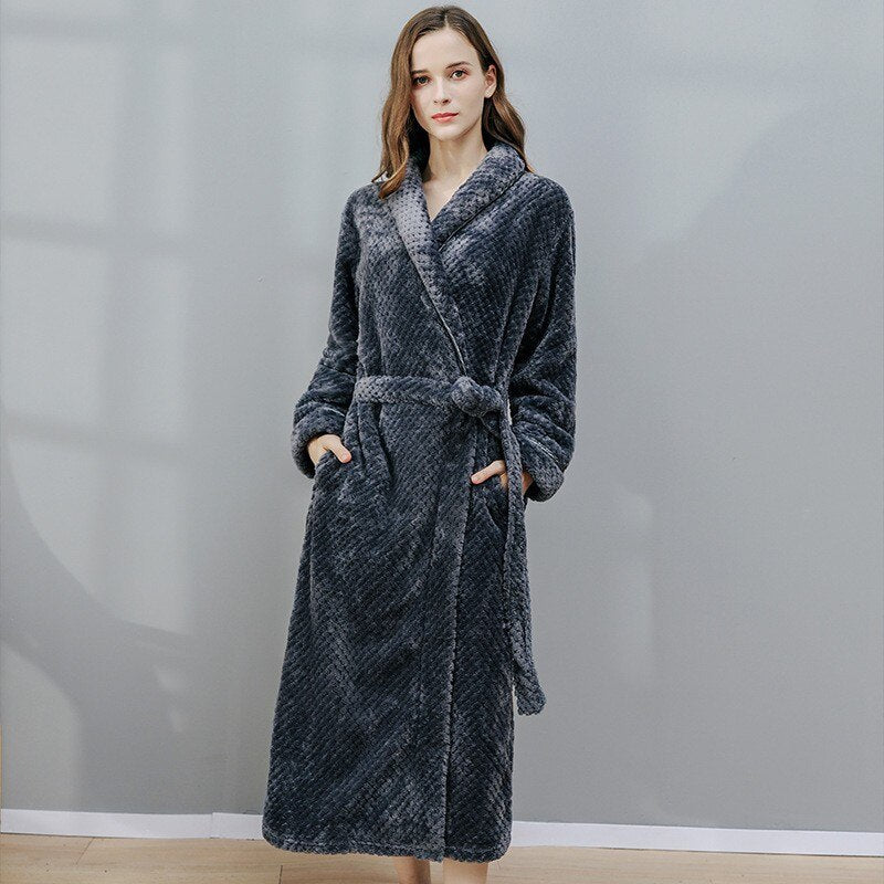 Peignoir gris foncé en Pilou Pilou