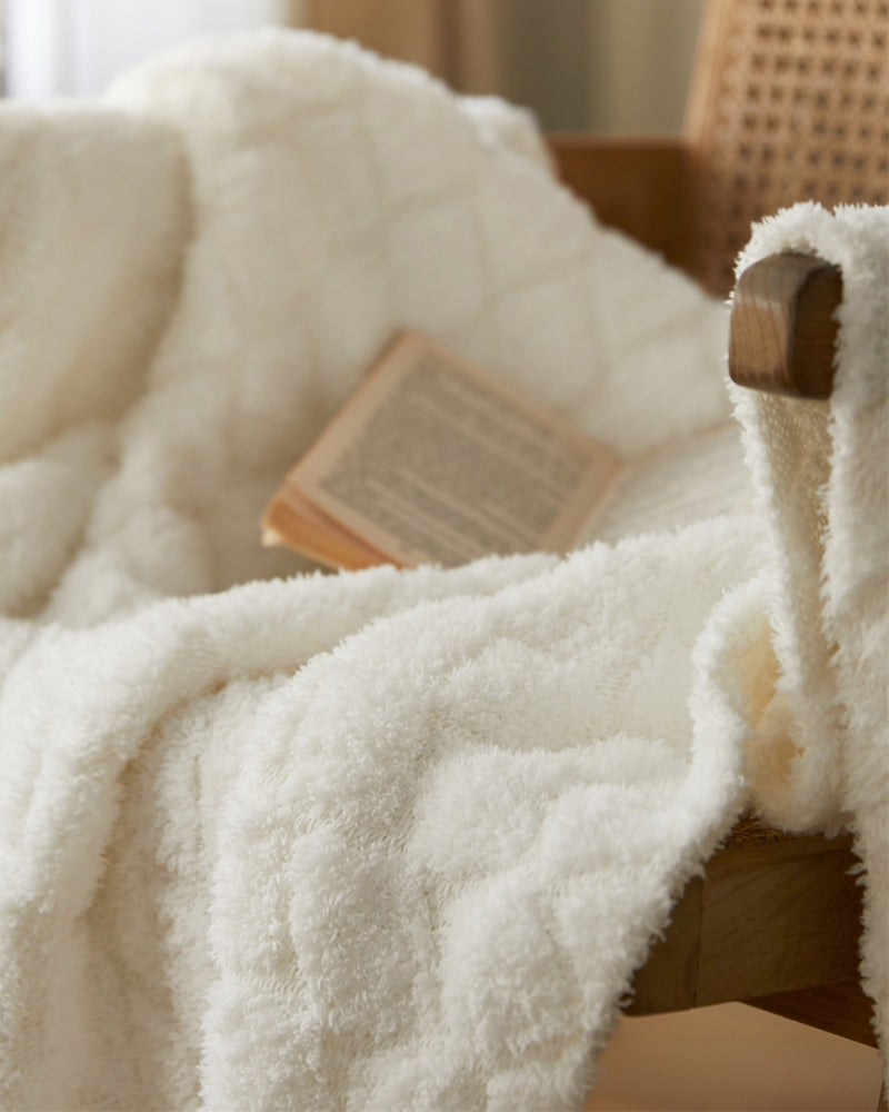 grand plaid blanc doux