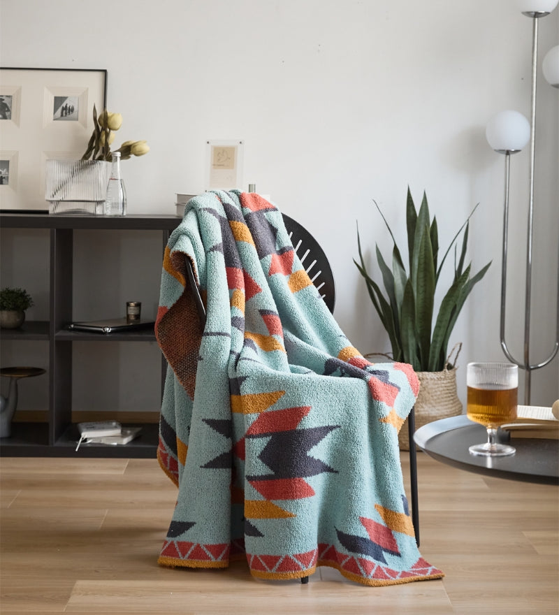 Plaid à motifs très doux et chaud