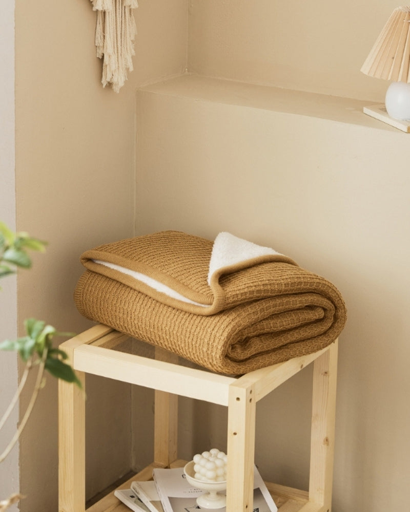 Plaid fausse fourrure marron