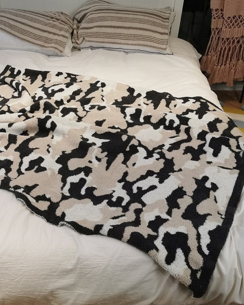 plaid fausse fourrure noir