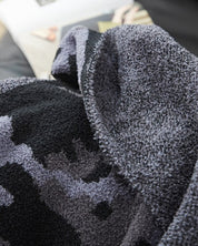 plaid fourrure noir pas cher