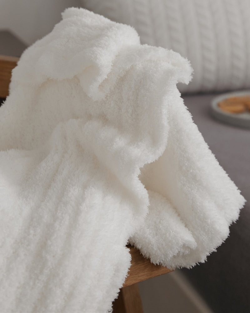 plaid fausse fourrure blanc
