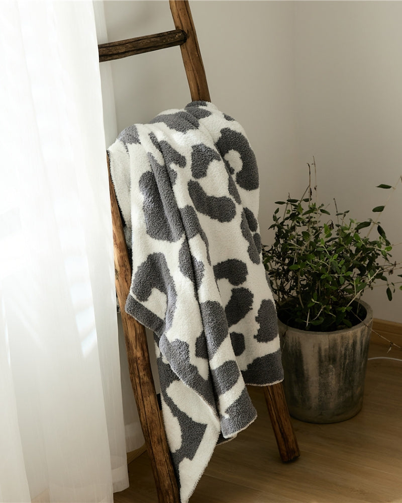 Plaid bicolore à motifs en Pilou