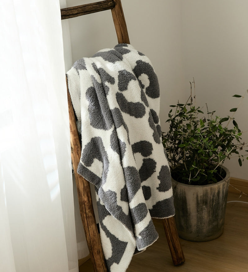 Plaid bicolore à motifs en Pilou