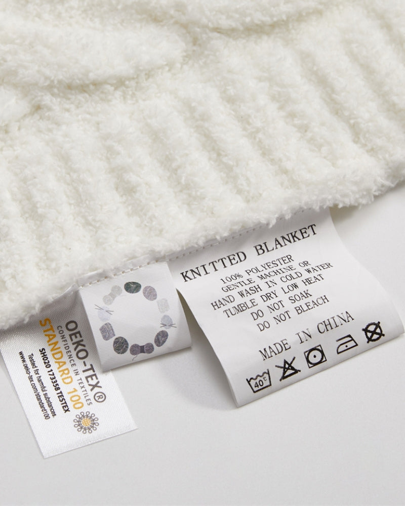 plaid polaire blanc cassé