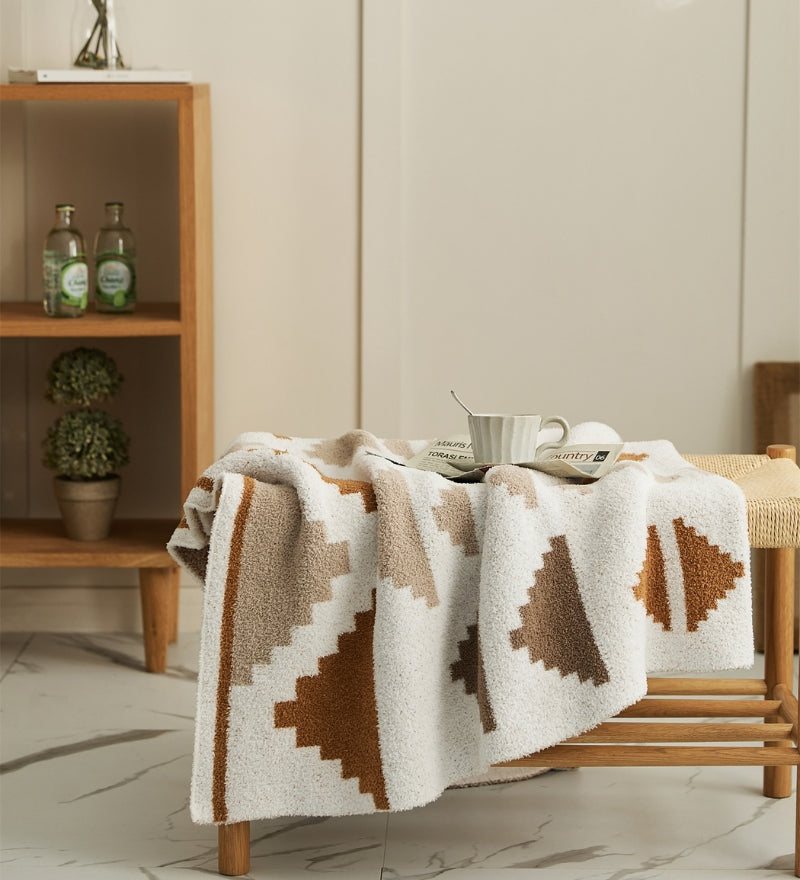 Plaid à motifs ethniques en matière polaire chaude