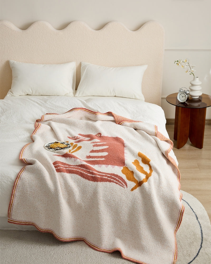 plaid polaire rose poudre