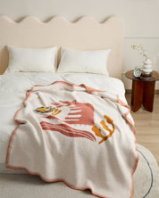 plaid polaire rose poudre
