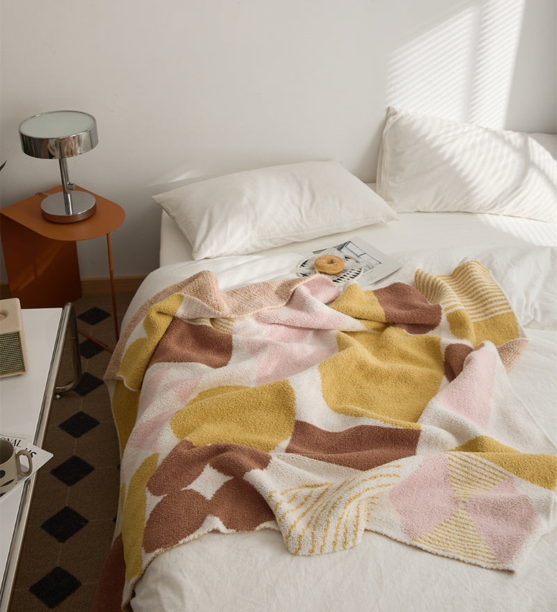 Plaid style bohème en matière sherpa