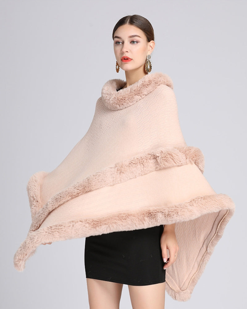 Poncho femme chaud