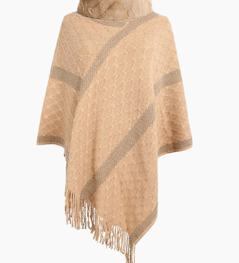Poncho femme hiver chaud