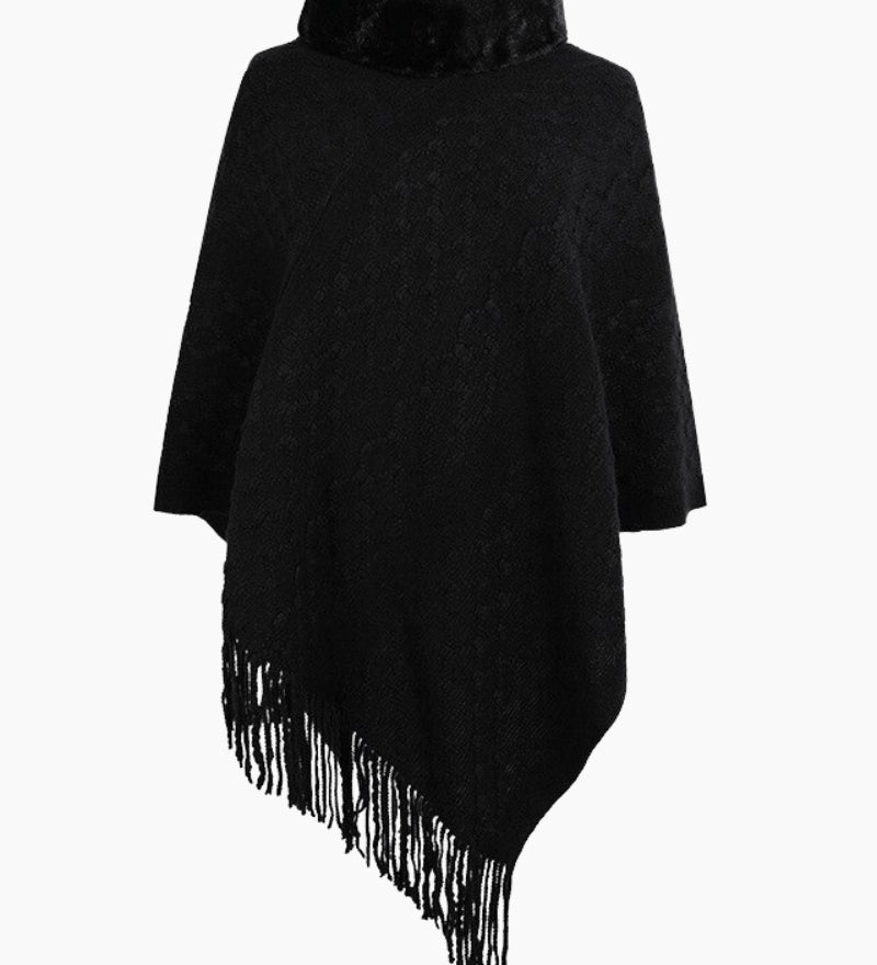 Poncho femme hiver chaud
