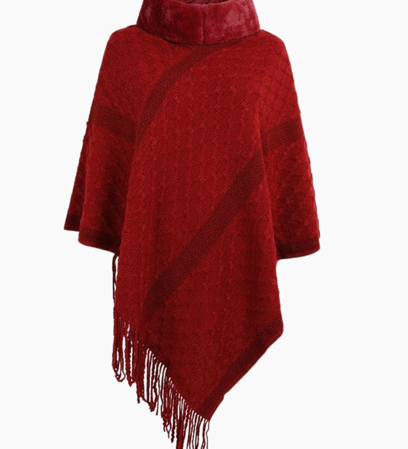 Poncho femme hiver chaud