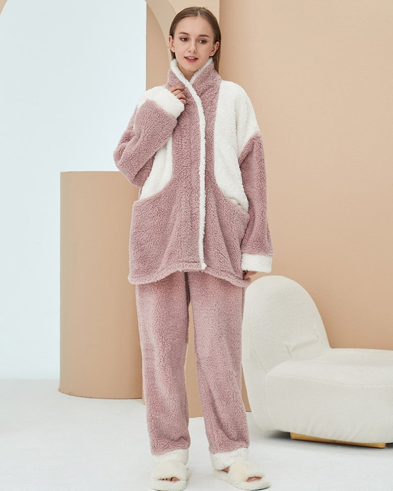 Pyjama long femme pilou100% coton - Coupe classique, coloris Vol