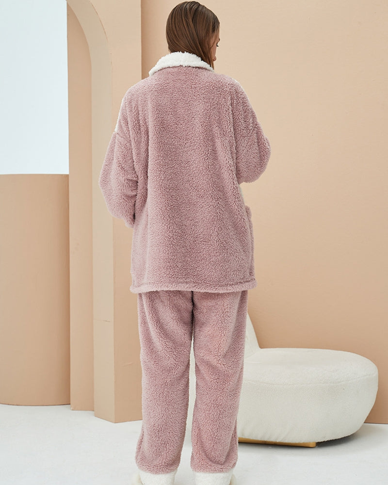 Velours Femme Ensemble Pyjama Pilou Pilou Pyjama Set Pyjama