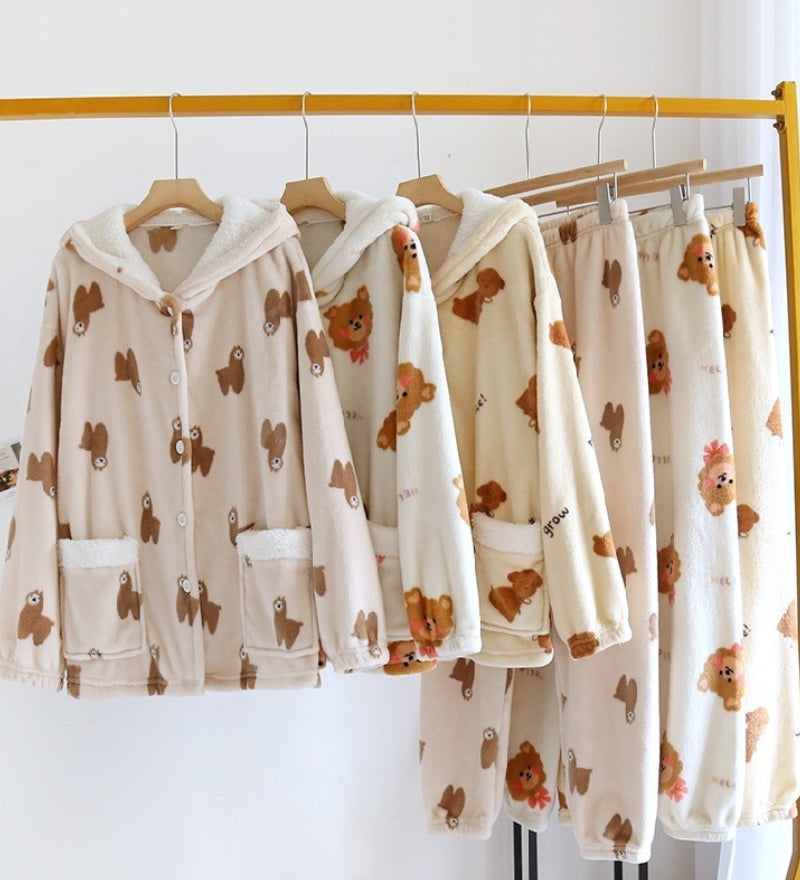 Pyjama en matière polaire avec motifs de petits ours