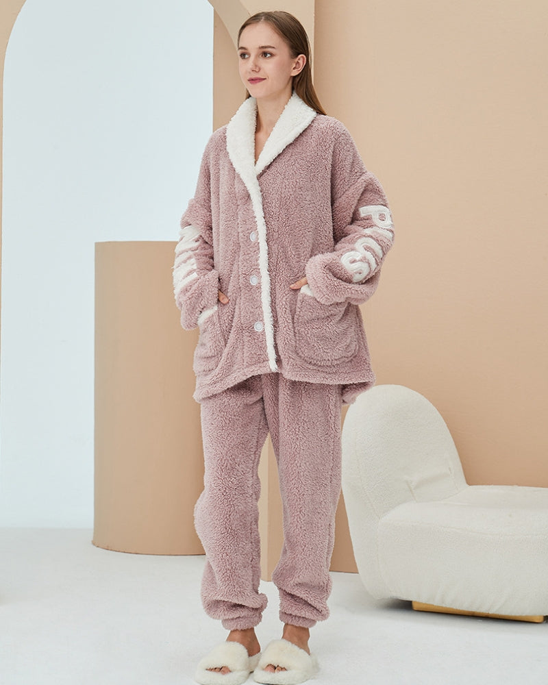 Ensemble de Pyjama pilou chaud : Pyjama polaire femme – Belishop