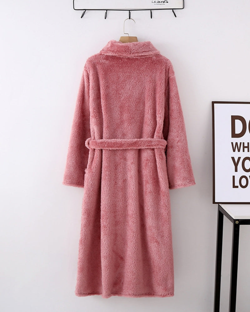 Robe de chambre très chaude en laine de Pilou pour femme