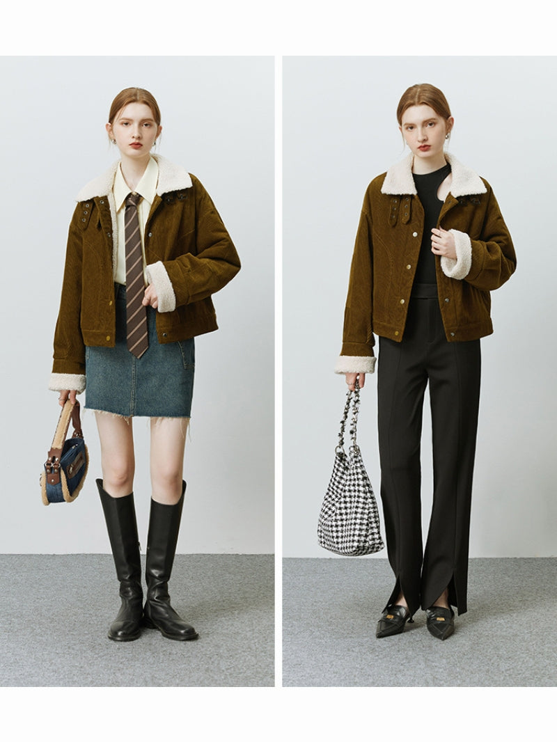 Veste col mouton femme