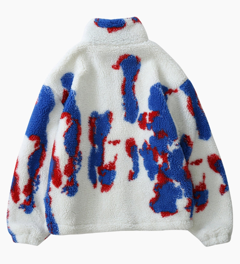 Veste tricolore en matière duvet pour homme