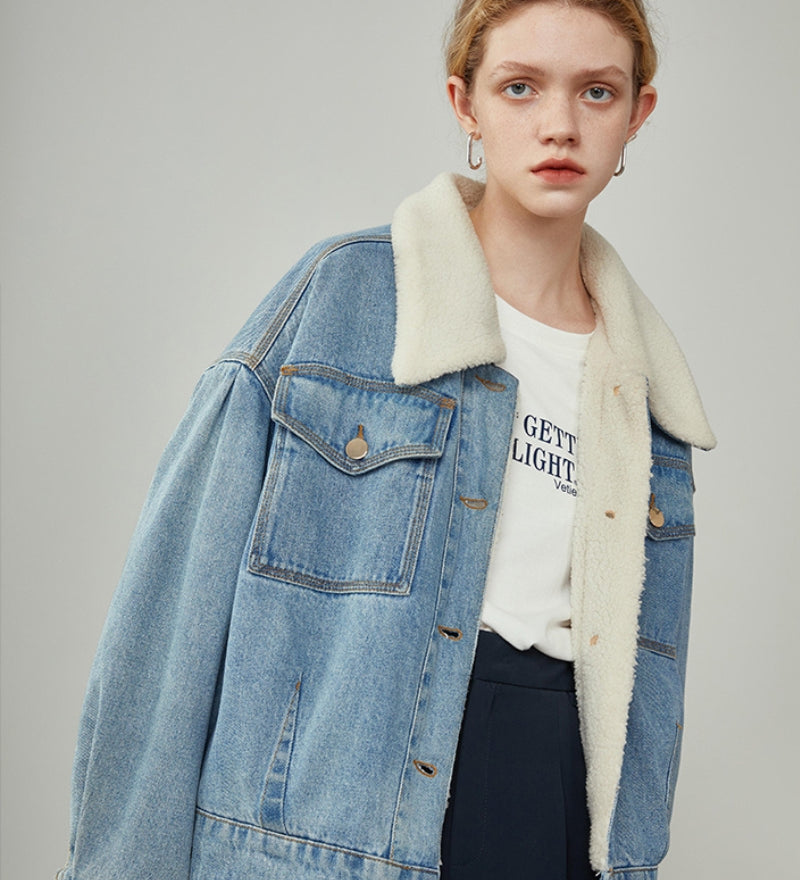 Veste en jean molletonné
